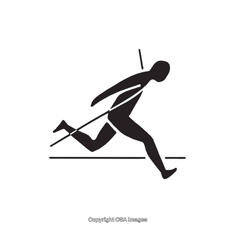 Silhouette of Athlete Throwing a Javelin During a Track and Field Event