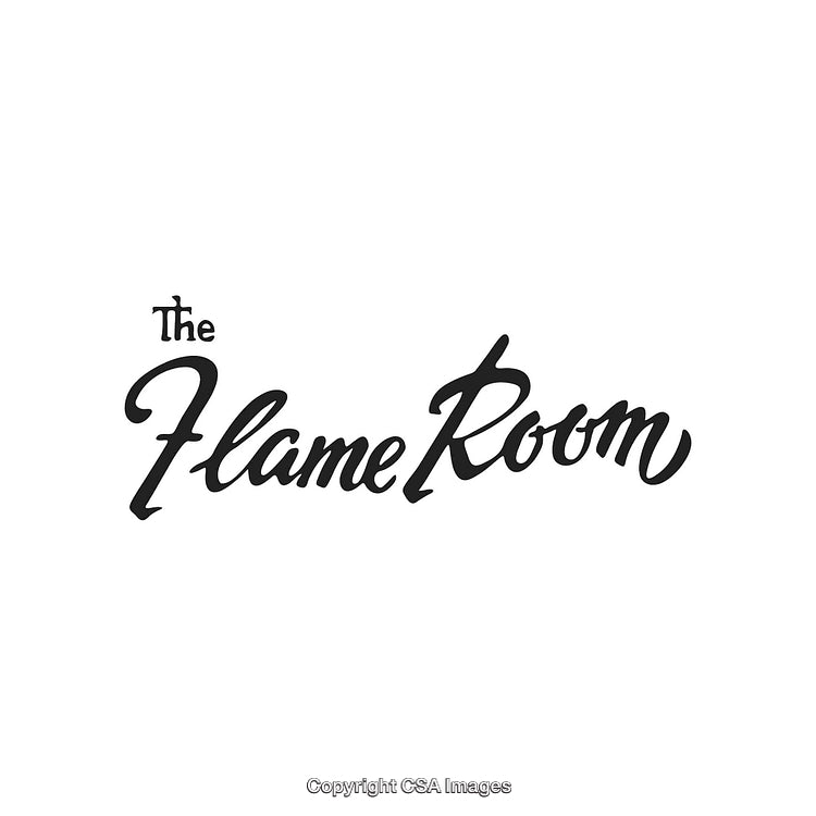 Elegant Script Logo Design for The Flame Room Brand Identity