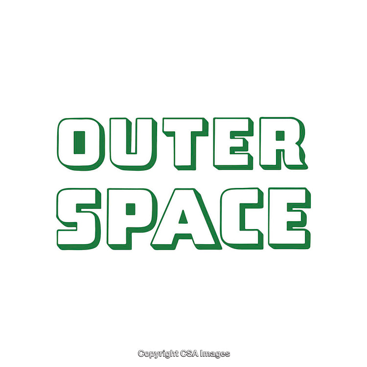 Bold Green 'Outer Space' Text on Clean White Background