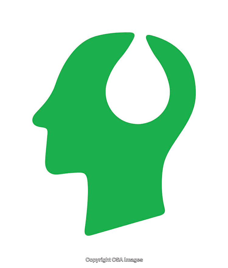 Green Silhouette of a Human Head with Open Concept Design