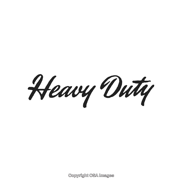 Heavy Duty Script Typography Black Text on White Background