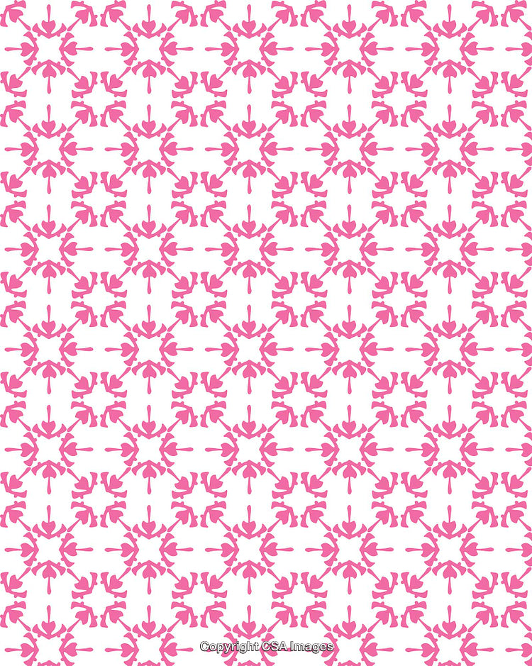 Pink Floral Inspired Pattern with Repeating Graphic Design Motif