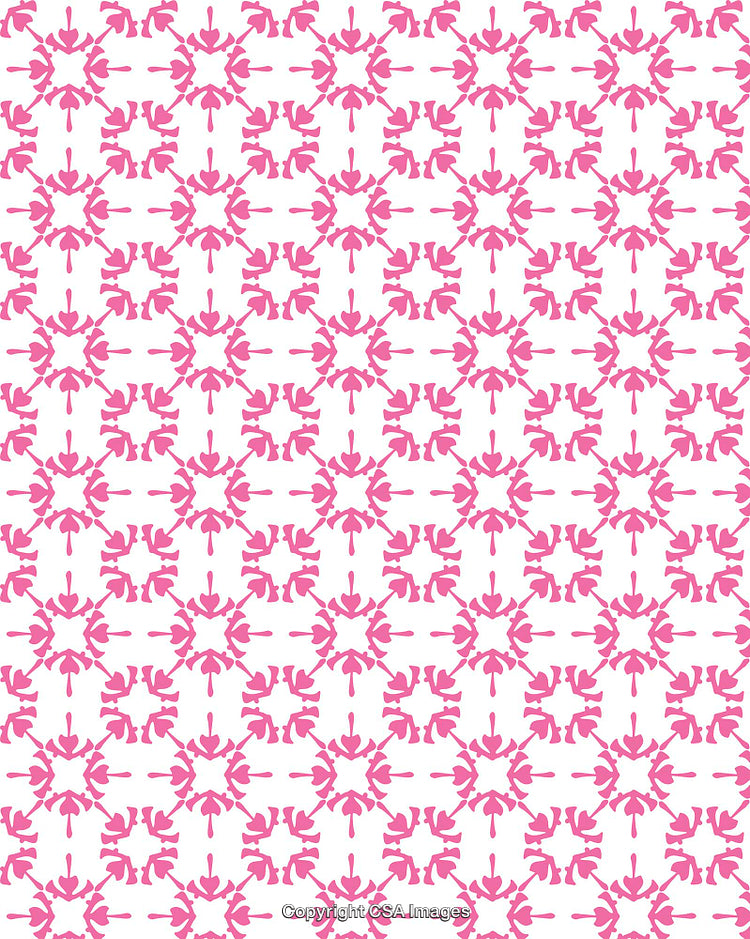 Pink Floral Inspired Pattern with Repeating Graphic Design Motif