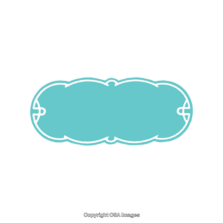 Abstract Blue Label Design with Ornamental Frame and Decorative Style