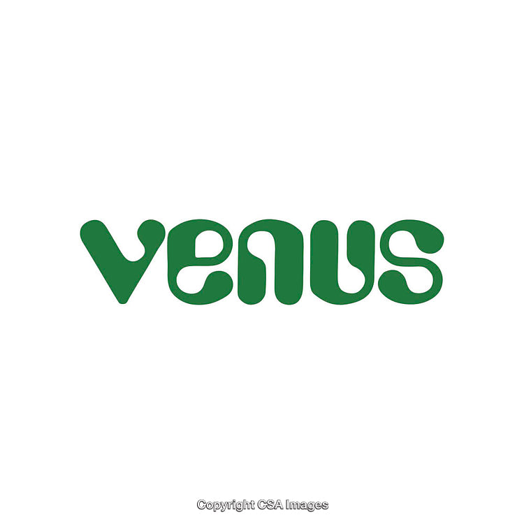 Creative Green Venus Text Logo with Modern Circular Design Style