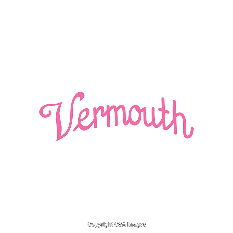 Stylish Pink Vermouth Text Design on Clean White Background