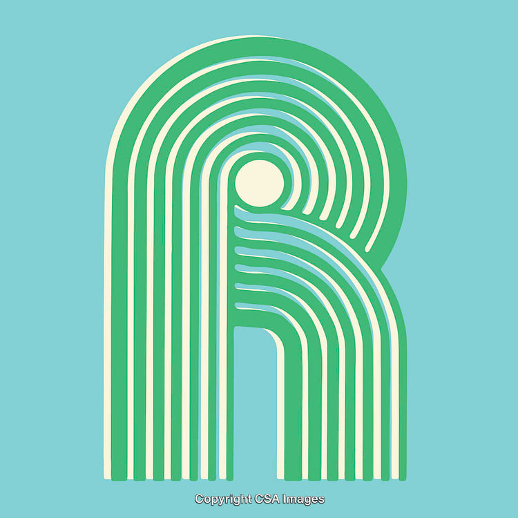 Creative Graphic Interpretation of the Letter R in a Modern Design