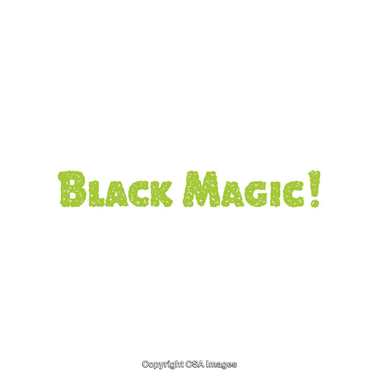 Bold Green Text Reading 'Black Magic!' on a Clean White Background