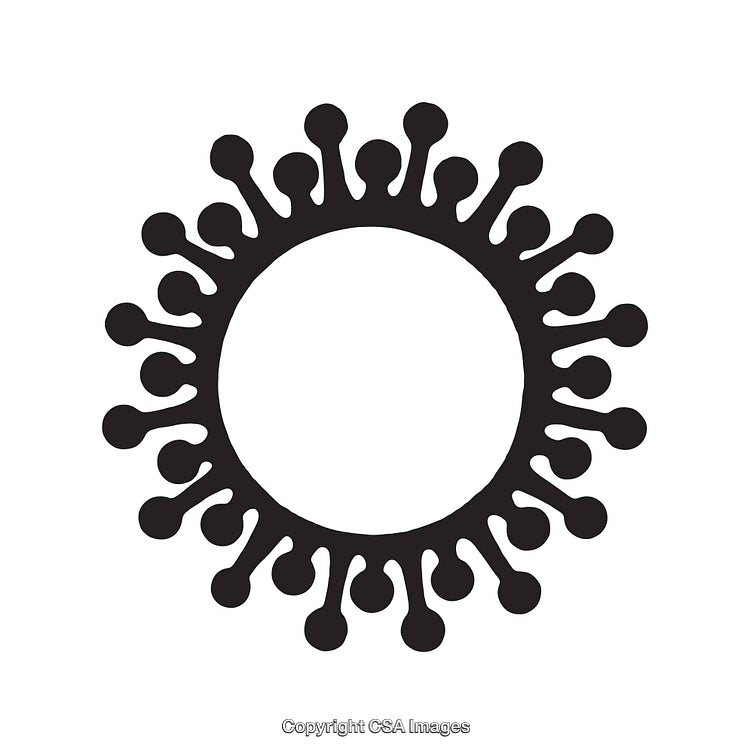 Abstract Black and White Circular Line Art Illustration