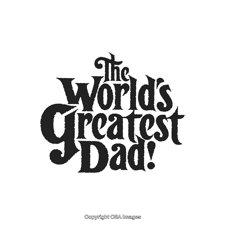 Decorative Typography Design Saying 'The World's Greatest Dad' in Bold Font