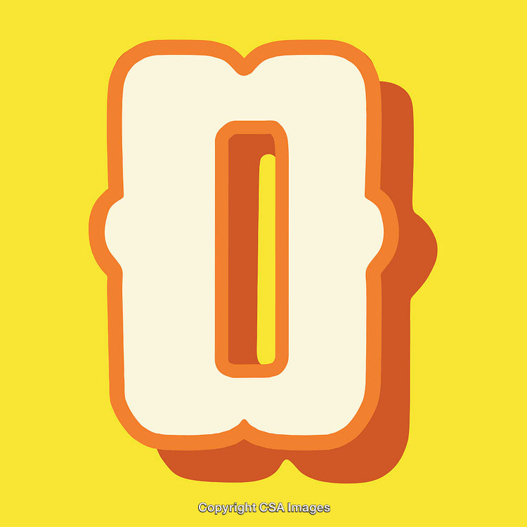Bold Retro Letter O Illustration on Bright Yellow Background