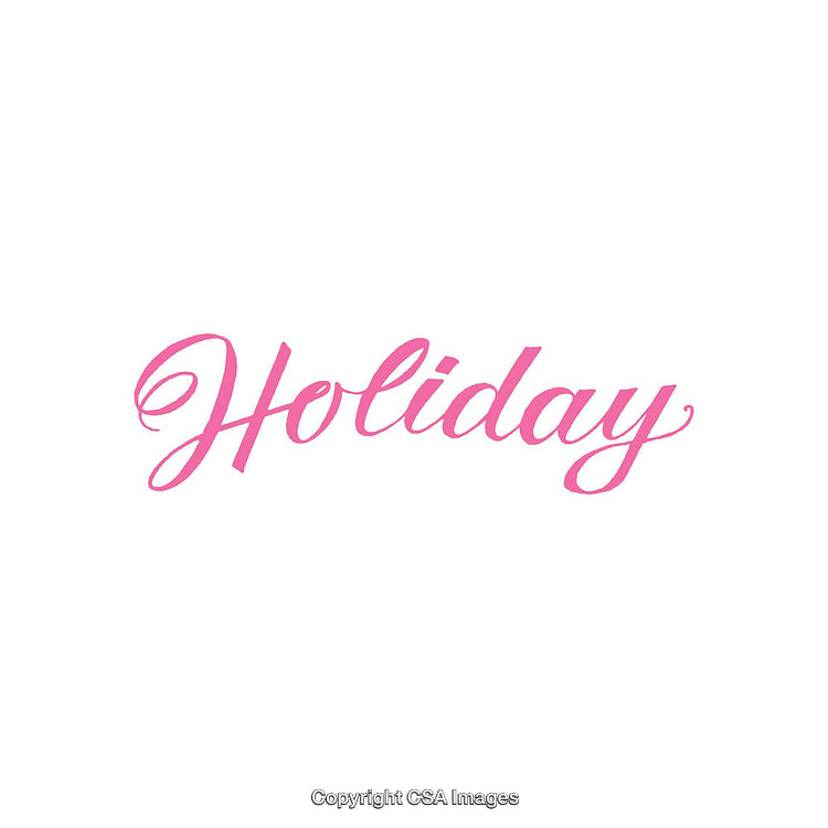 Elegant Pink Typography of the Word 'Holiday' on White Background