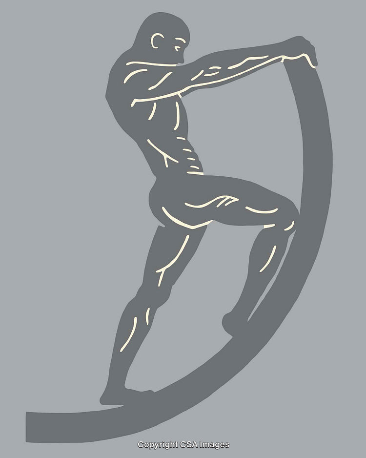 Dynamic Silhouette of a Figure in a Minimalist Line Art Style