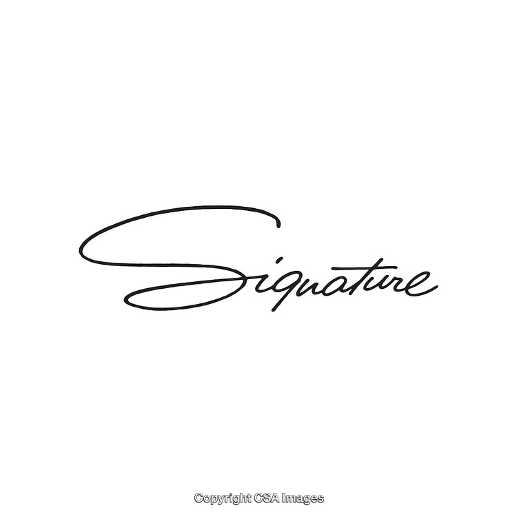 Elegant Black Handwritten Signature on White Background