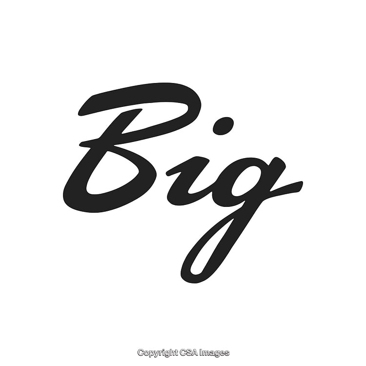 Stylized Word Artwork Featuring "Big" with Retro Handwritten Typeface