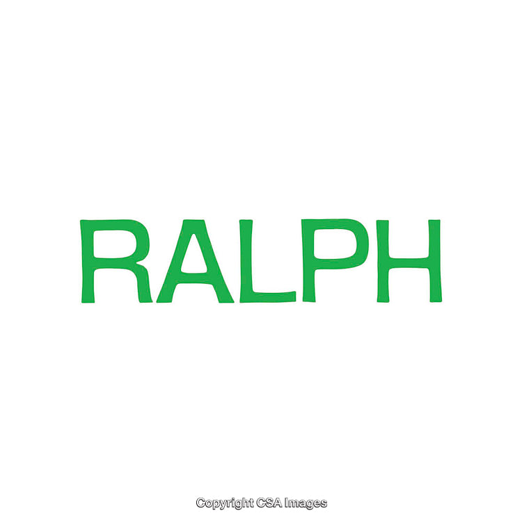Green Styled Ralph Text on Minimal White Background