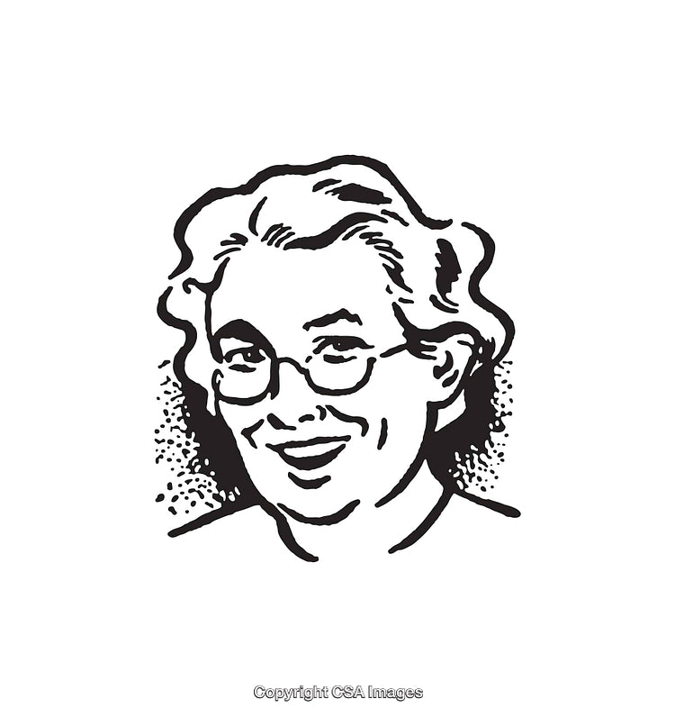 Hand-Drawn Portrait of a Smiling Person With Glasses in Line Art Style