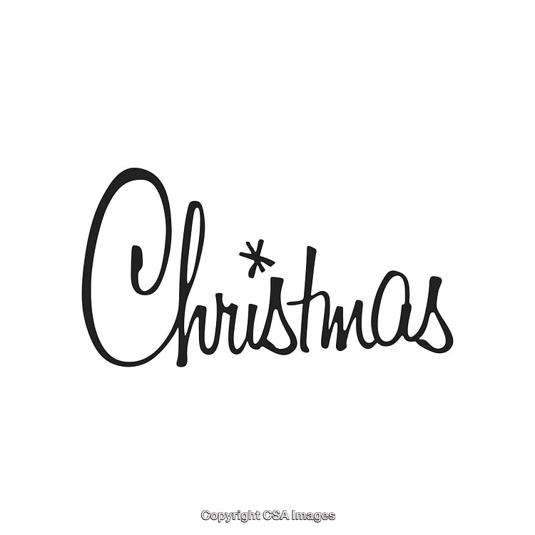 Stylish Black Christmas Typography with Decorative Handwritten Font and Asterisk Accent