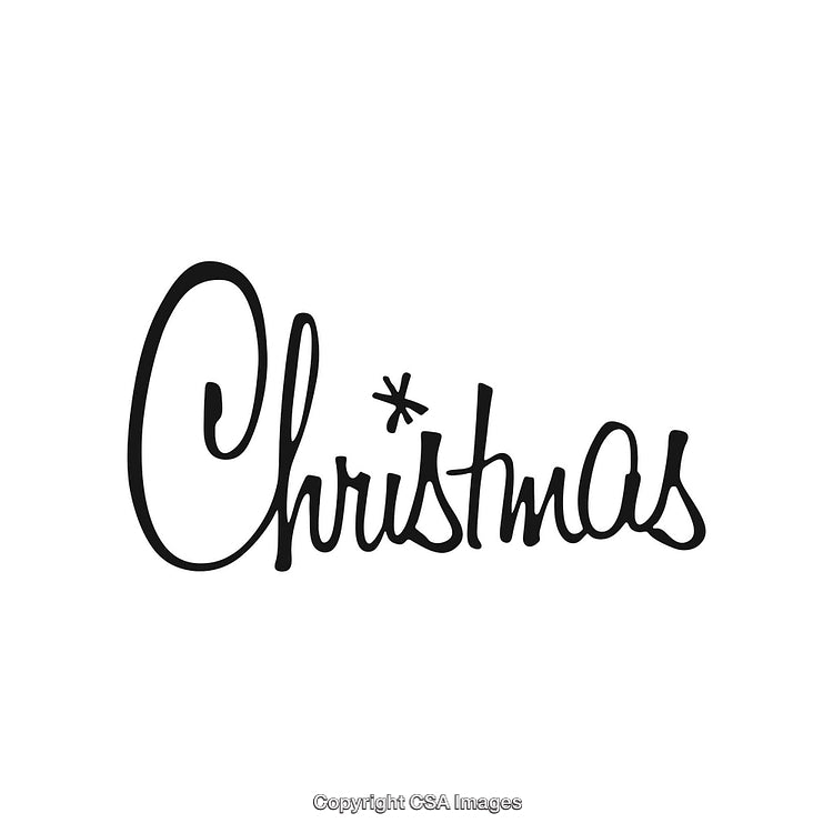 Stylish Black Christmas Typography with Decorative Handwritten Font and Asterisk Accent