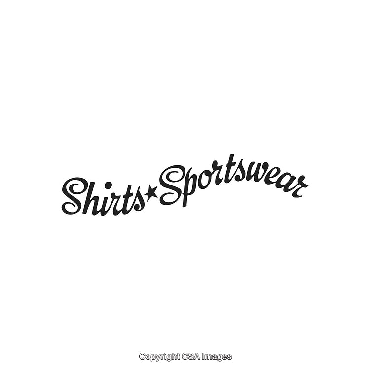Stylized Sportswear Logo Featuring Curved Script Text and Decorative Star