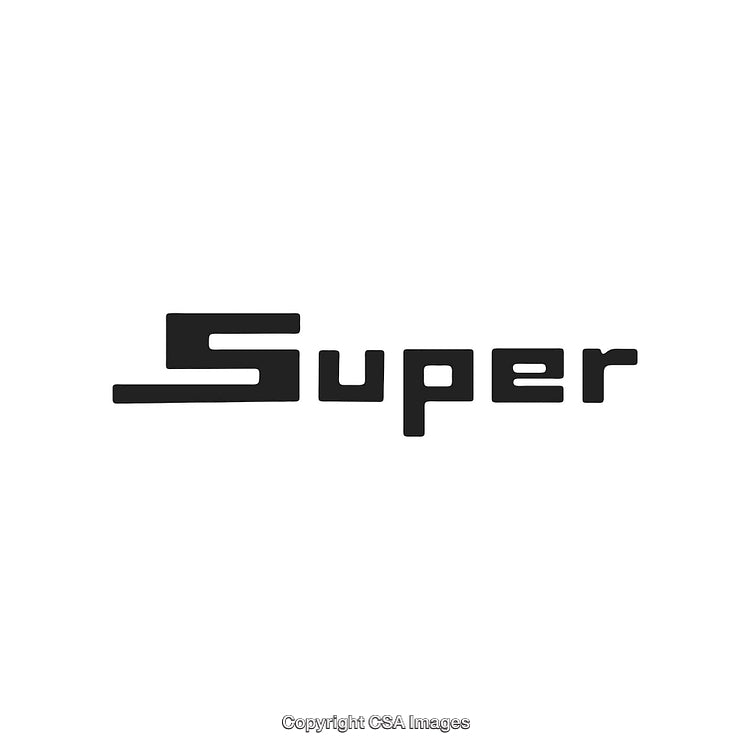 Stylized Bold Text Design with The Word 'Super' in Black Font