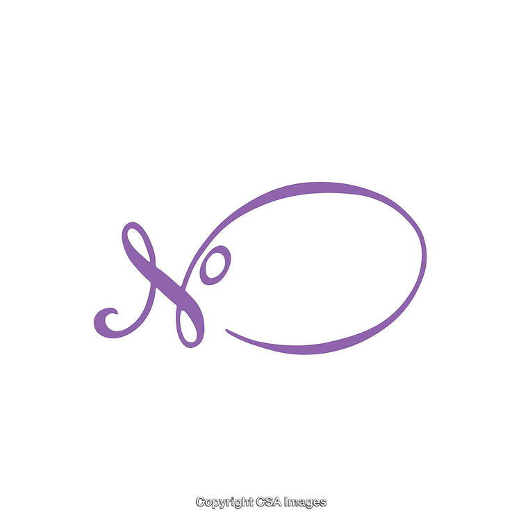 Minimalist Purple Fish Outline Symbol on a Clean White Background