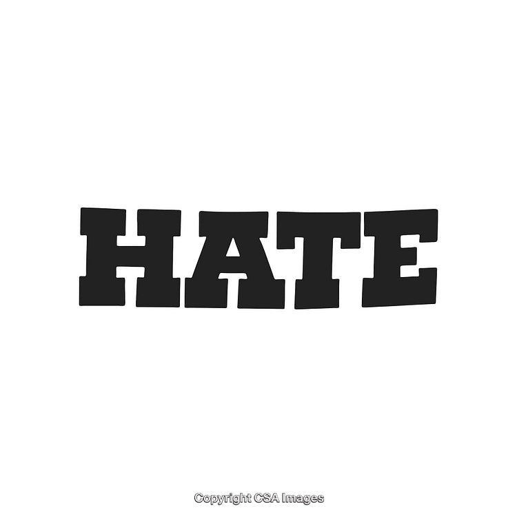 Black Typeface Text Displaying the Word 'Hate' with Bold Styling