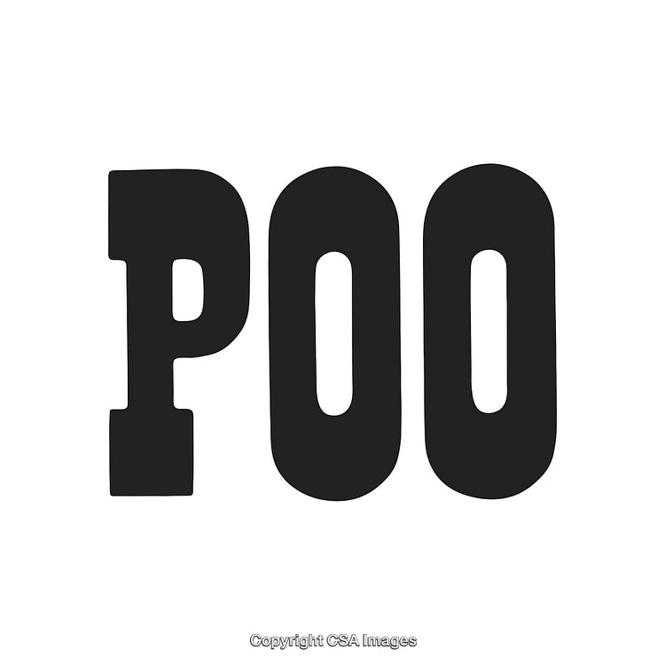 Playful Typography of the Word 'POO' in Bold Black Letters on White