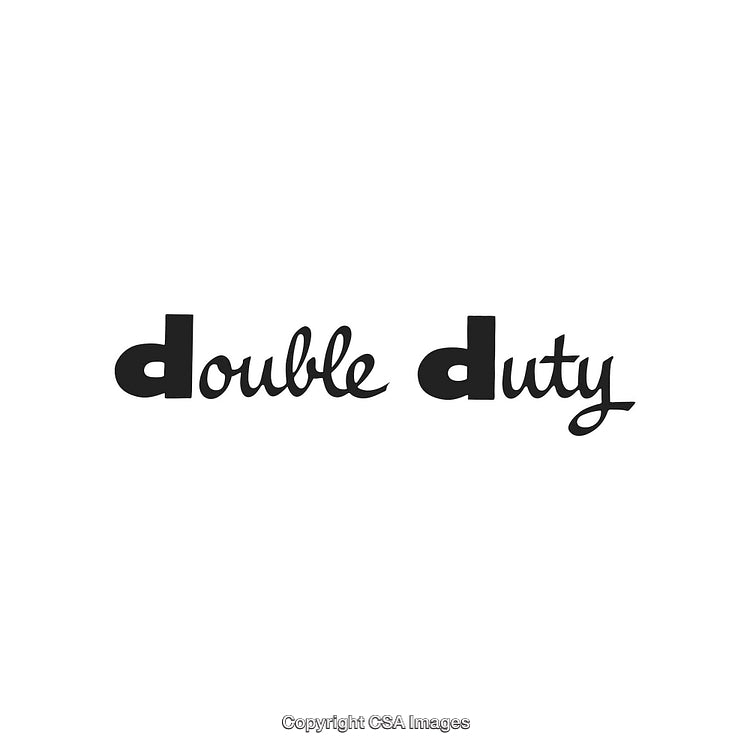 Simple Black Typography With Words Double Duty on White Background