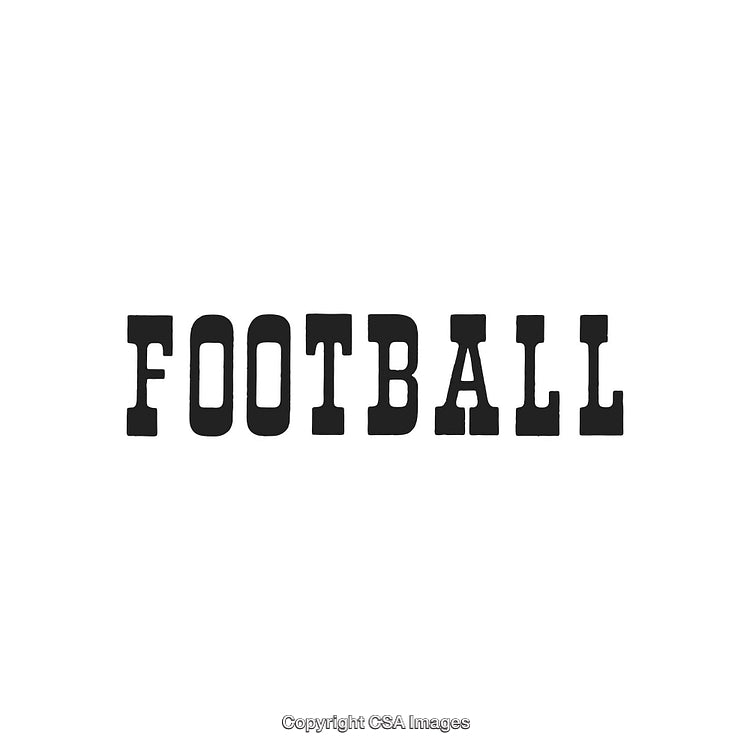 Bold Black Text on White Background Highlighting Football Theme