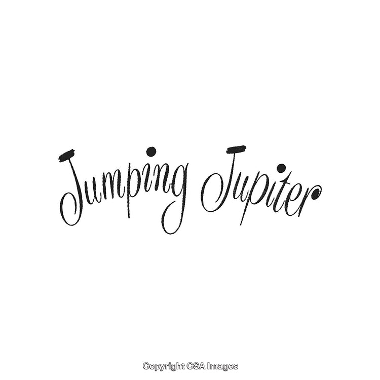 Cursive Writing of 'Jumping Jupiter' With a Unique Handwritten Style
