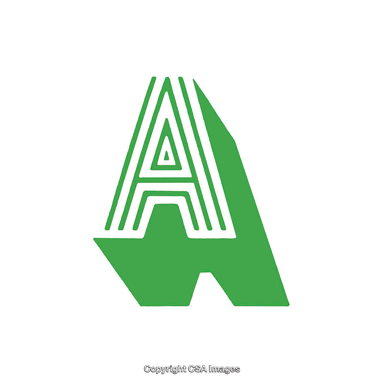 Green Letter A Design Featuring Geometric Shapes and Symmetry