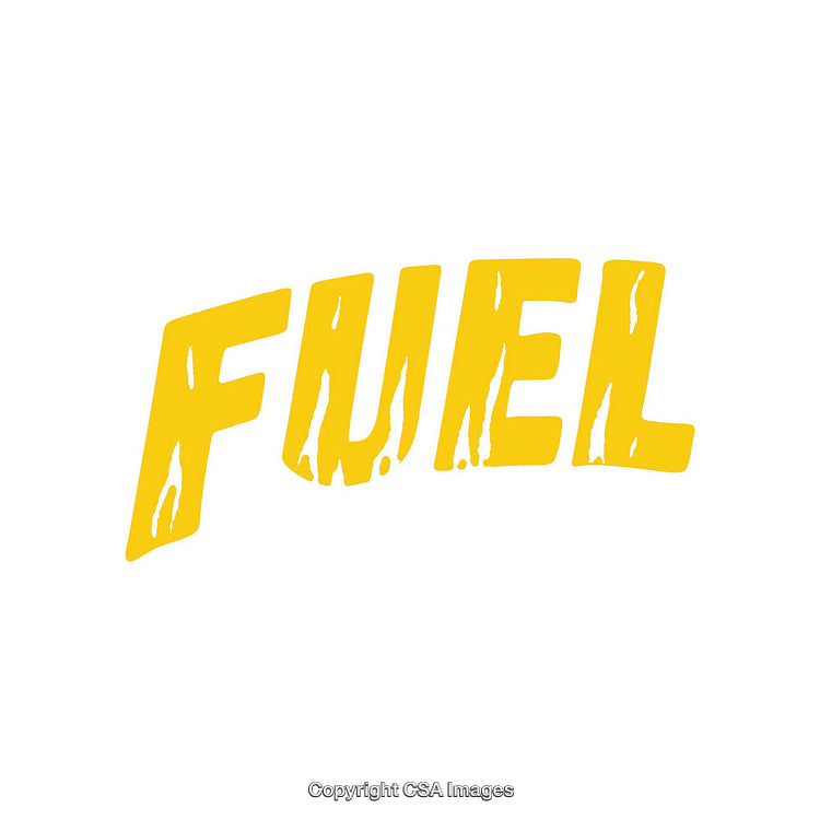 Yellow Text Design Featuring Stylized Fuel Word with Energy Vibes