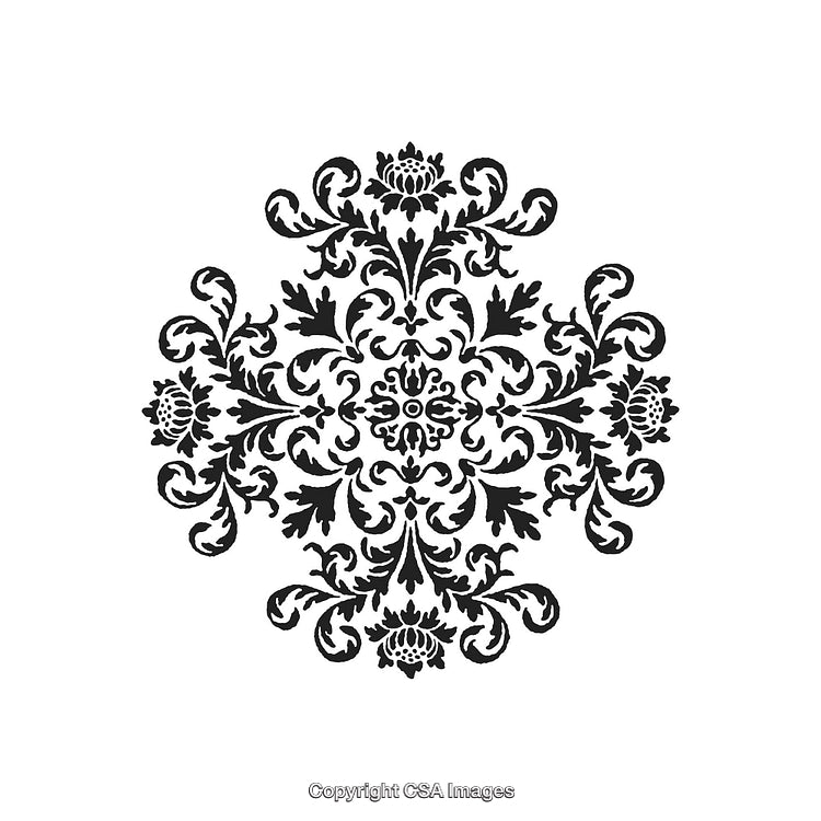Intricate Black and White Floral Decorative Ornament Design