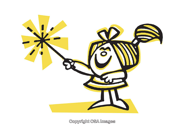 Colorful Illustration of Cheerful Girl with Sparkler