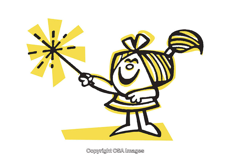 Colorful Illustration of Cheerful Girl with Sparkler
