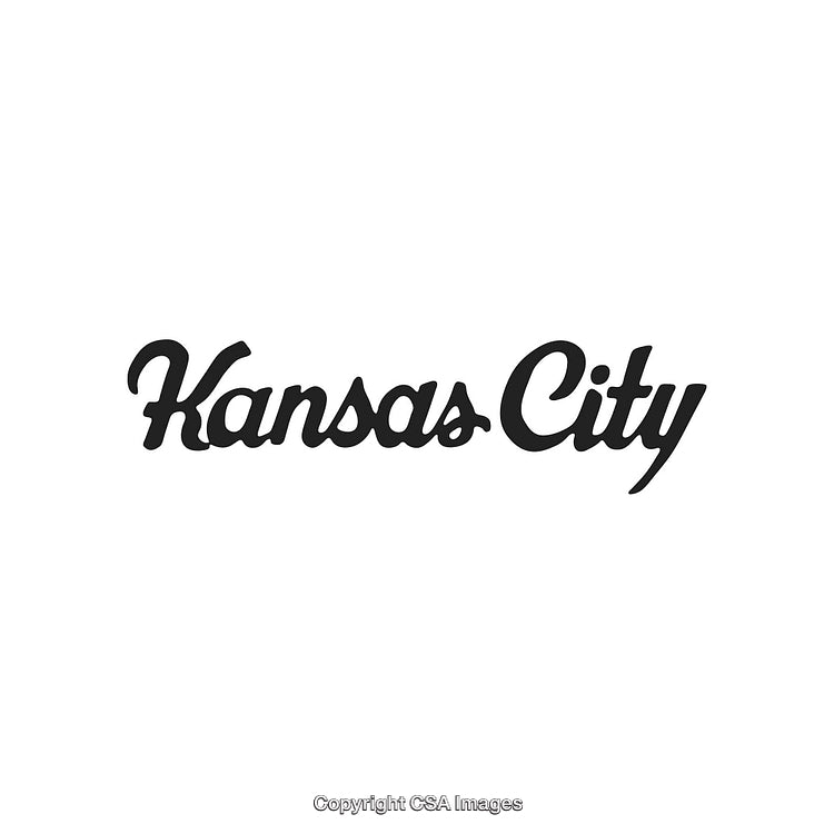 Kansas City Script Logo in Elegant Black on White Background