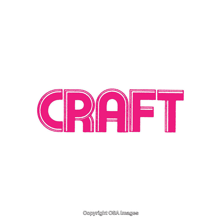 Bold Pink Stylized Craft Word on White Background