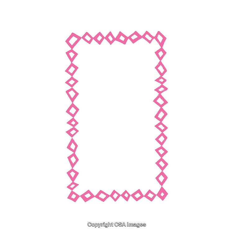Pink Geometric Frame with Diamond Shapes on White Background