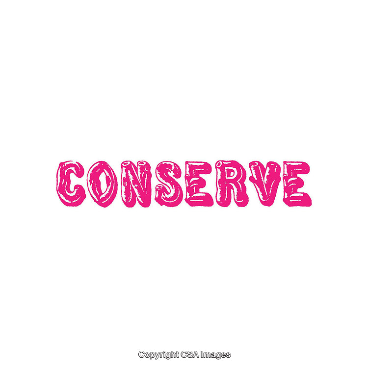 Vivid Pink Conserve Conceptual Text Design on a White Background