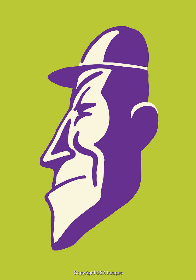 Colorful Line Art Illustration of a Hat-Wearing Stylized Person