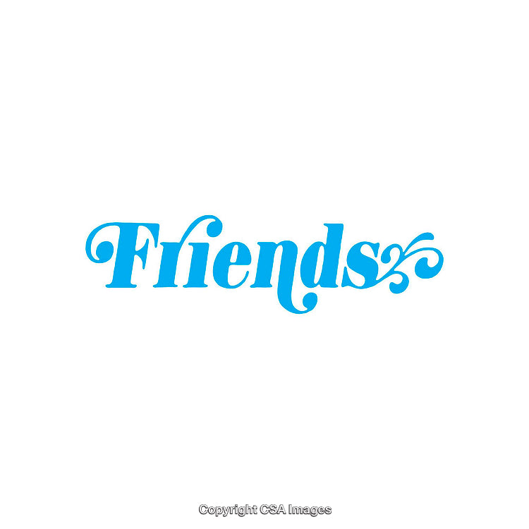 Blue Creative Calligraphic Typography Artwork Featuring the Word Friends