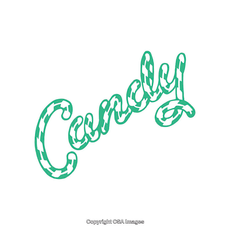 Colorful Text Design Featuring the Word 'Candy' in Vibrant Green Design