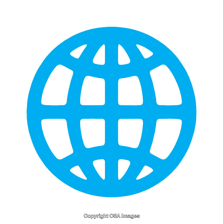 Blue Globe Icon Representing Global Connectivity and Earth Symbol