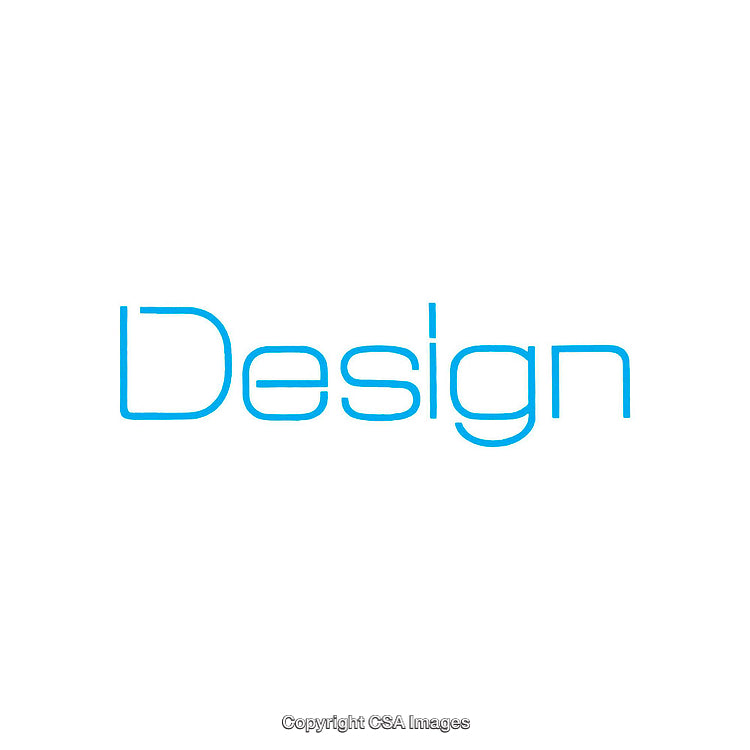 Minimalist Blue Typography Featuring the Word 'Design' in Modern Font