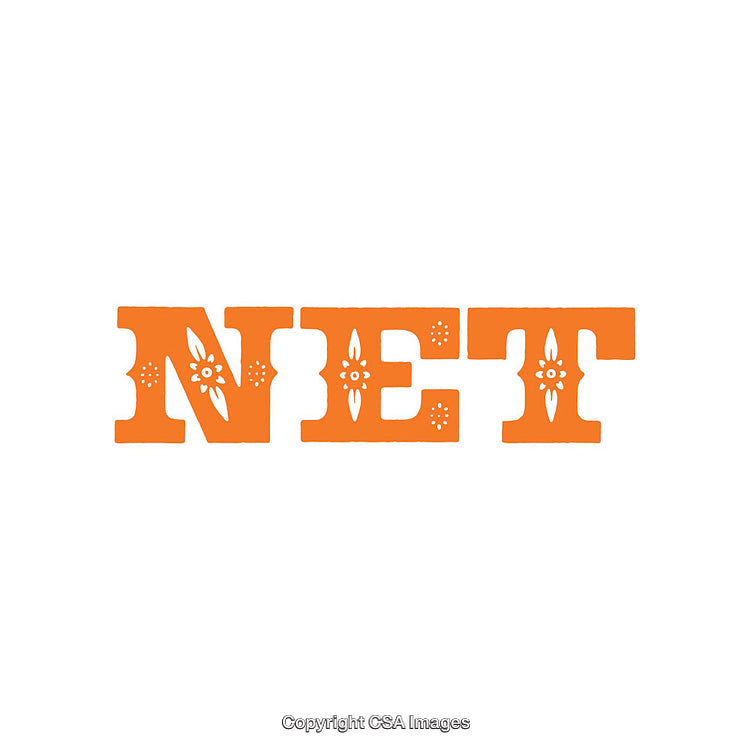 Orange Text Design Featuring Artistic Floral Patterns on Bold Letters