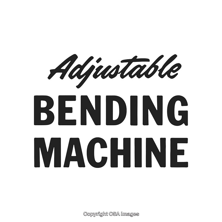Adjustable Bending Machine Typography Design on White Background