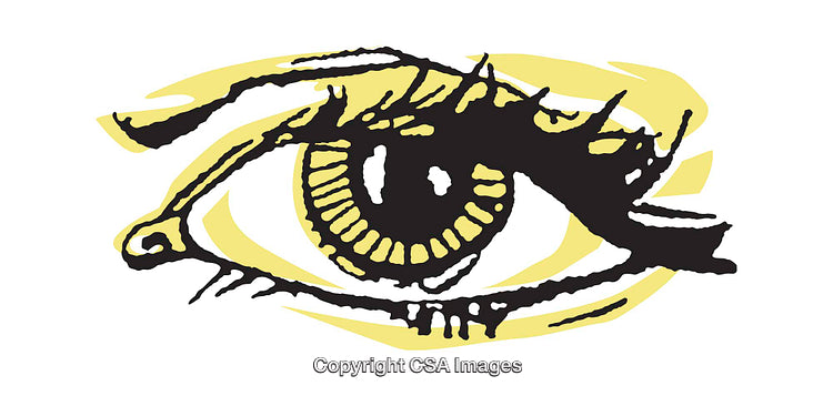 Colorful Stylized Eye Illustration with Vibrant Artistic Details