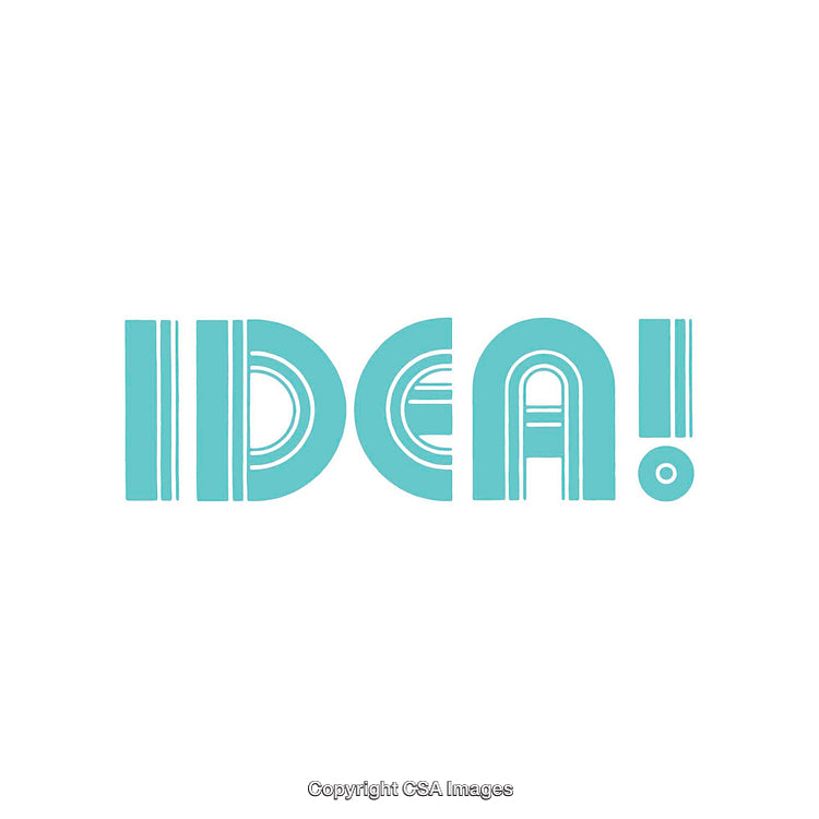 Blue Word Artwork Representing Creativity and Inspiration on a Minimal Design