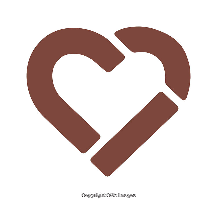 Minimalist Design of Brown Heart-Shaped Icon in Geometric Style